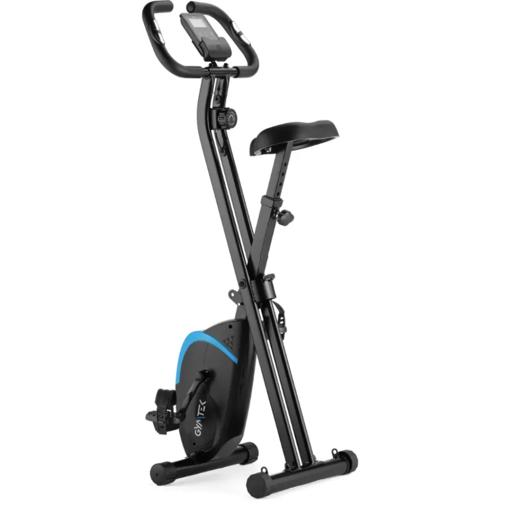 Велотренажер магнитный Gymtek FX800 складной с эспандерами черный/синий Киев - изображение 6