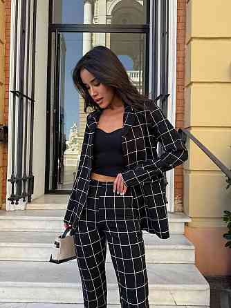 Жіночий стильний діловий костюм із костюма Чорний, 44 Одеса