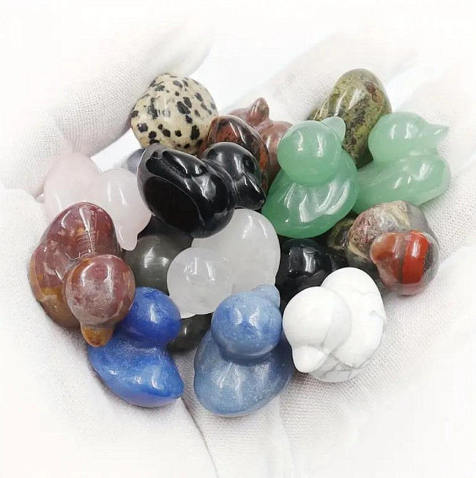 Міні-фігурка кришталевої качечки з натурального каменю чорного обсидіану 25 мм Київ - фото 3