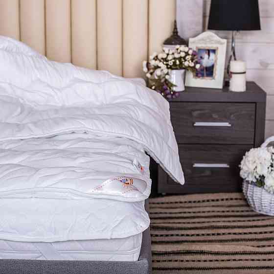 Ковдра Ecotton 140х205 см антиалергенна стьобана з бязі біла 20-0256 White Коломия