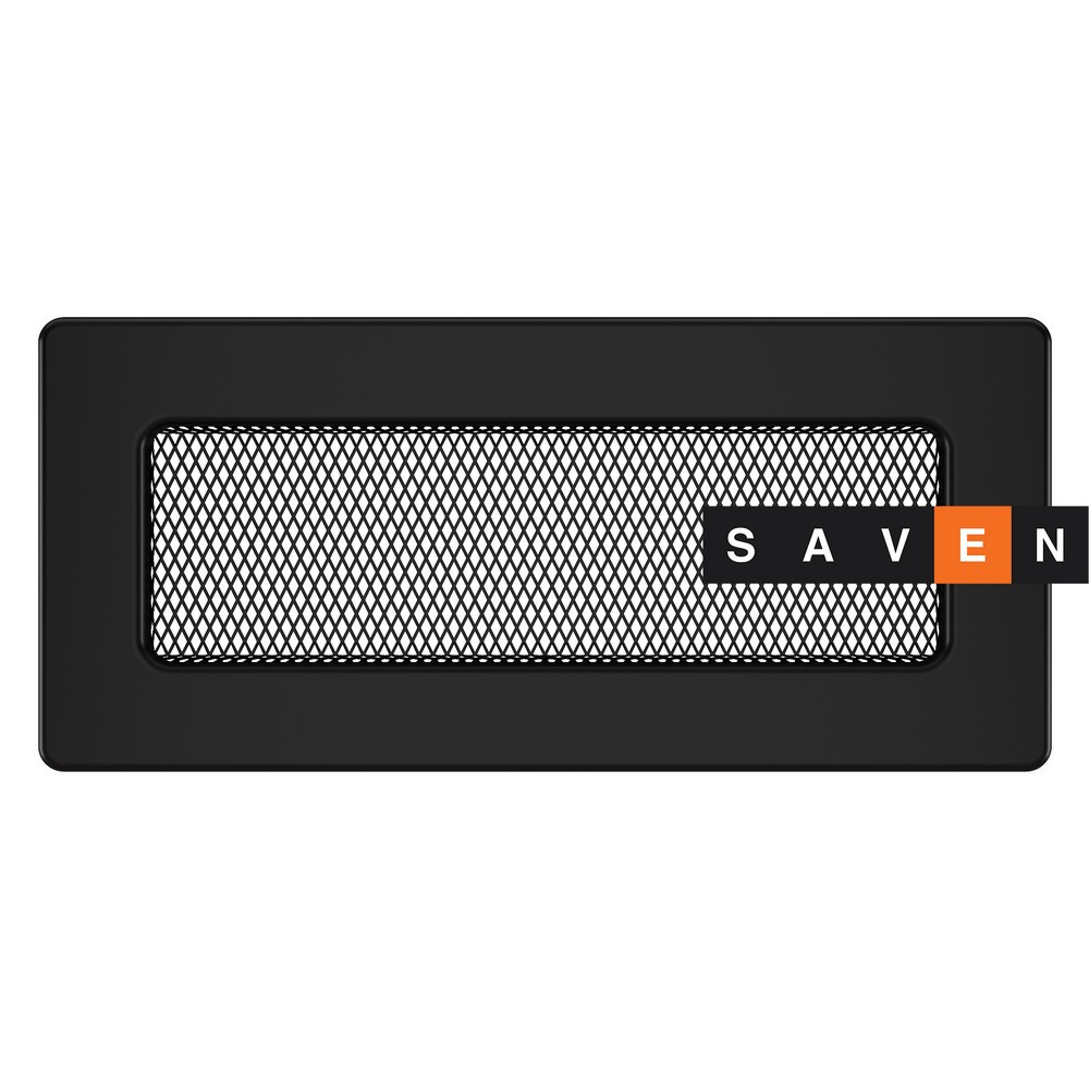 Вентиляційна решітка для каміна SAVEN 11х24 чорна Львів - фото 1