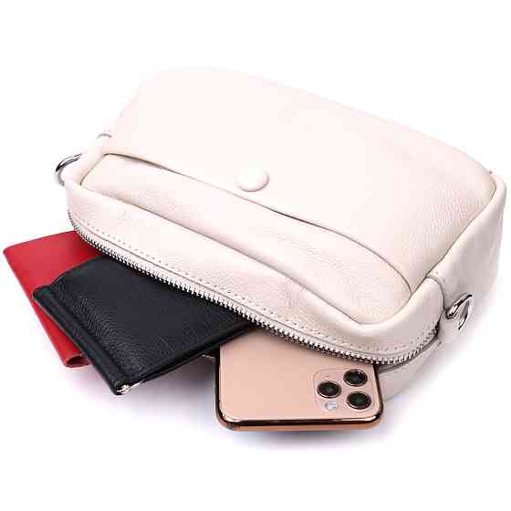 Качественная сумка для женщин из натуральной мягкой кожи Vintage 22438 Белая Киев