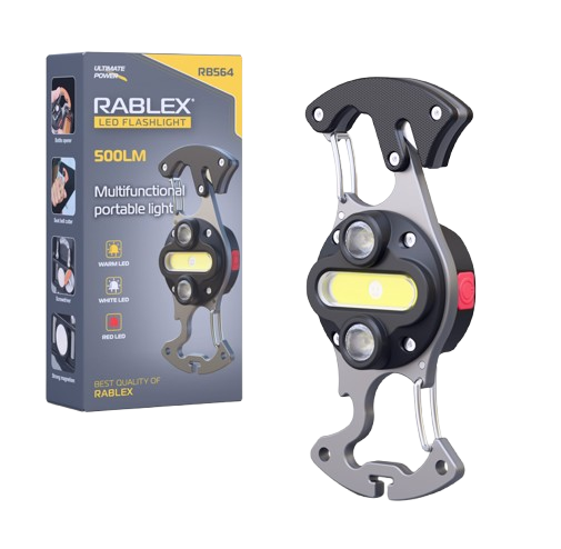 Ліхтар для кемпінгу Rablex RB564, Білий, Жовтий, Червоний, мультитул, Li-Ion акум., магніт, карабін Дніпро - фото 1