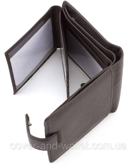 Кожаный мужской кошелек коричневого цвета с блоком для документов Boston 102 Киев - изображение 9