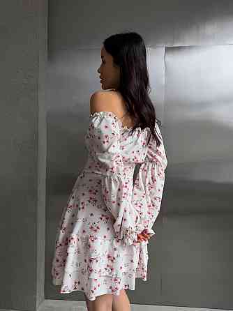 Женское вечернее романтичное платье с принтом цветочным Белый, 44/46 Одесса