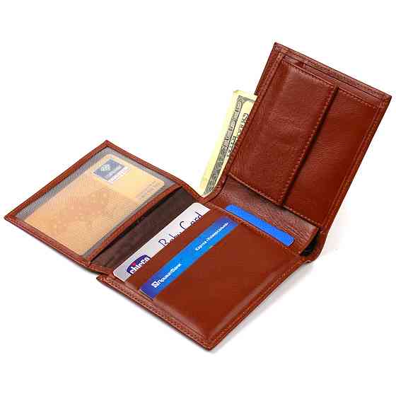 Мужское горизонтальное портмоне из натуральной гладкой кожи CANPELLINI 21780 Коричневое Киев