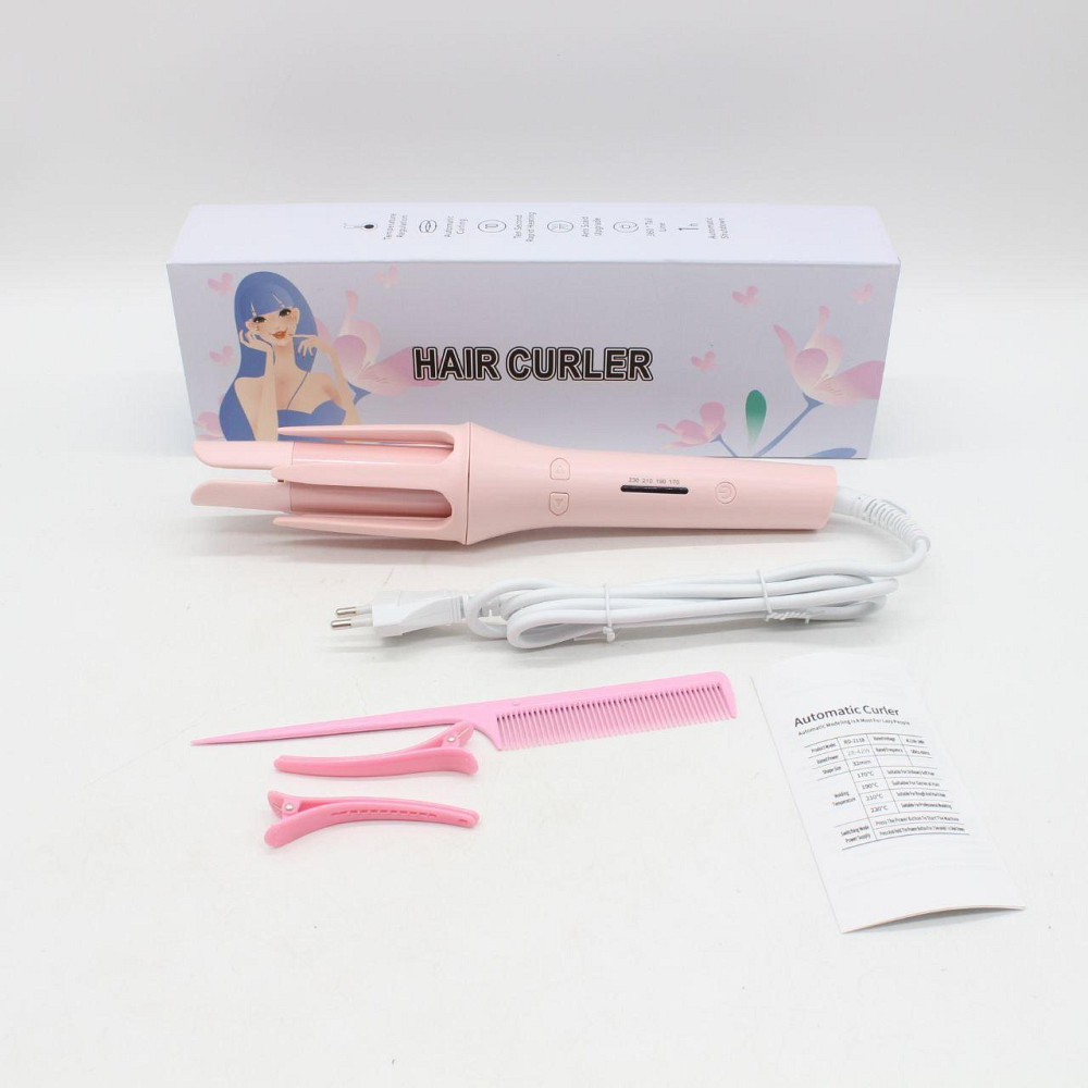 Автоматическая плойка для завивки волос,от сети,120Вт,34х 8х6 см,36018,Розовый Киев - изображение 10