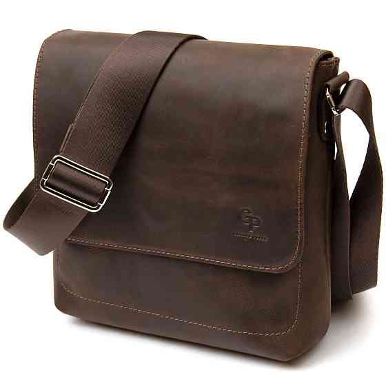 Мужская сумка-мессенджер GRANDE PELLE 11432 Коричневый Киев