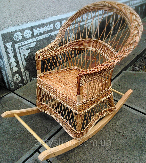 Крісло-гойдалка плетена з лози Київ - фото 1
