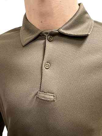 Поло для мужчин с долгим рукавом, тактическая рубашка с липучками на рукавах Хаки S Каменец-Подольский