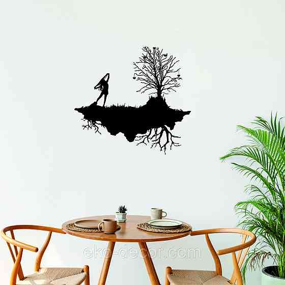 Декоративное настенное Панно «Дерево», Декор на стену 90*83 см, Черный Киев