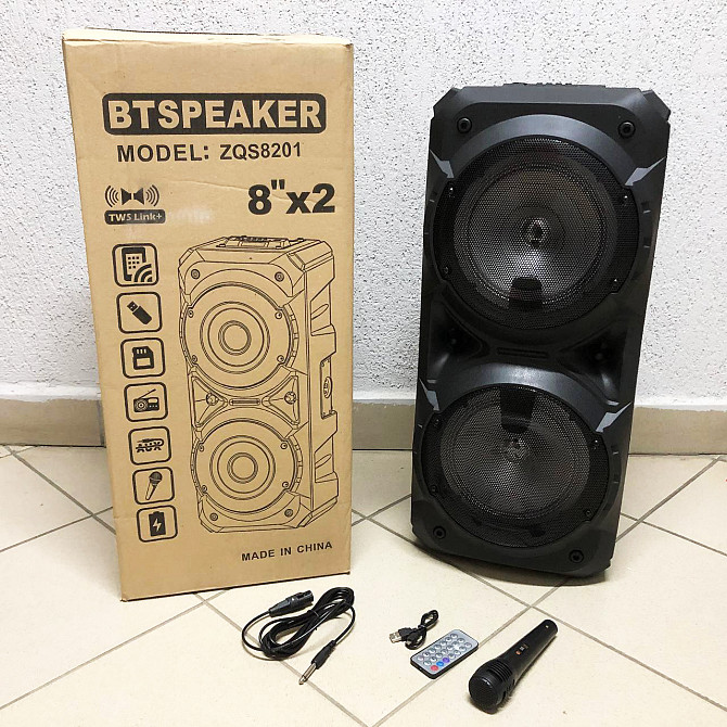 Музыкальная колонка с Bluetooth и флешкой, Автономная аккумуляторная акустика с микрофоном OV-27 Львов - изображение 4