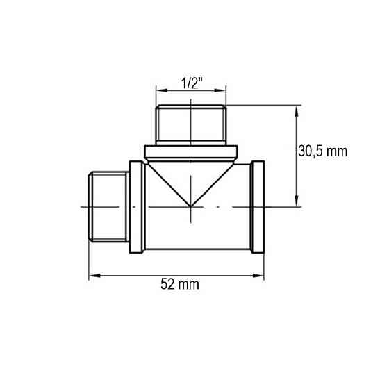 Трійник ВЗЗ Koer KF.T06FMM.WN - 1/2'' (без нікелю) (KR3031) Київ