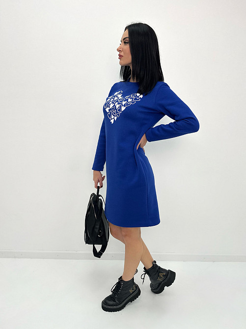 Теплое платье с принтом Romance 42-44, Электрик Киев - изображение 2