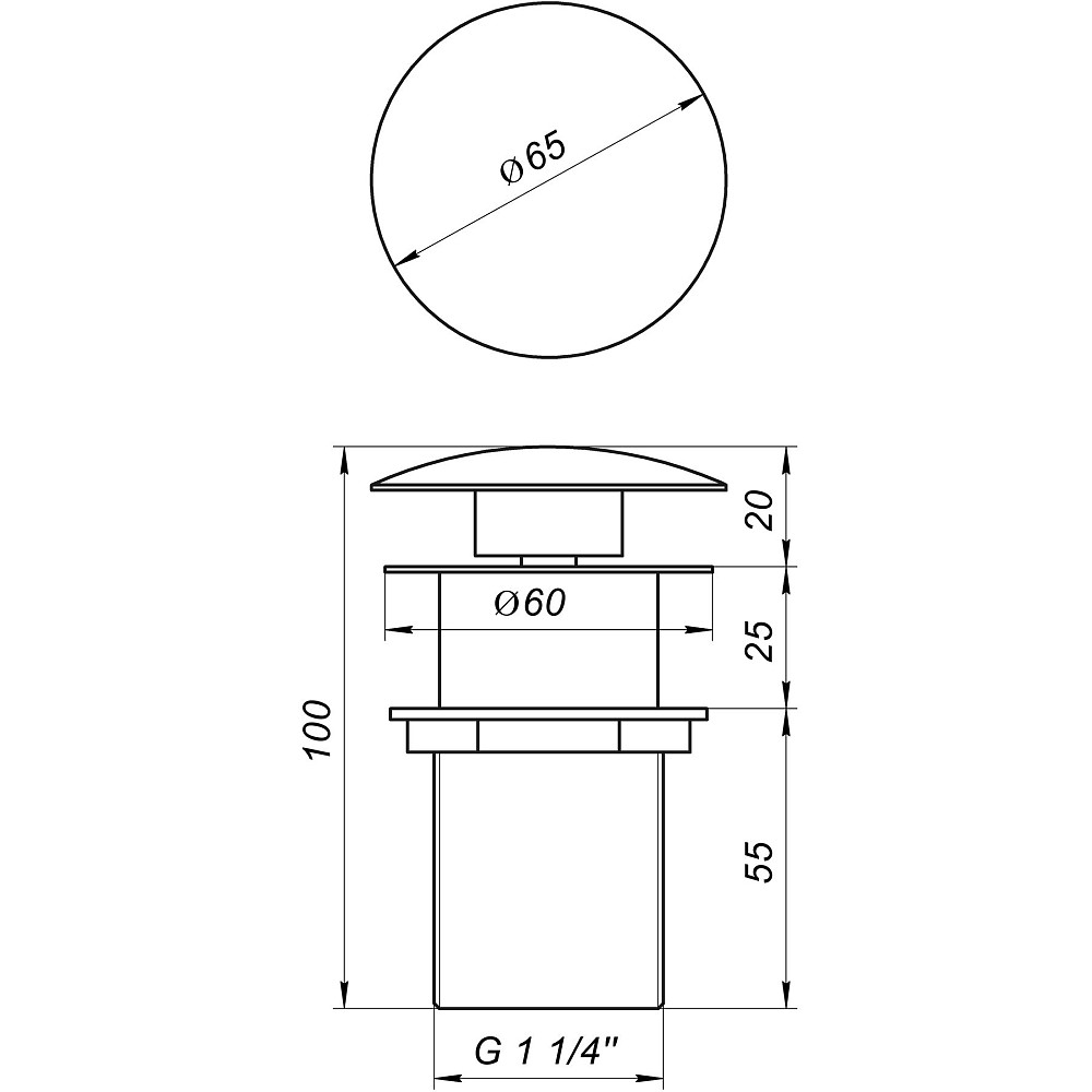 Донний клапан Globus Lux HG15-02A BR (Click-clack) Тернополь - изображение 6