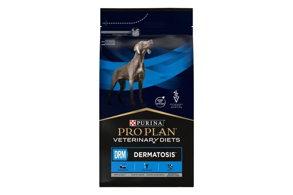 Сухий дієтичний корм PRO PLAN VETERINARY DIETS DRM Dermatosis для цуценят та дорослих собак для підтримання функції шкіри при дерматозах та надмірному Київ - фото 1