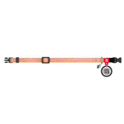 Ошейник для животных WAUDOG Re-cotton с QR паспортом, пластиковый фастекс XS оранжевый (16424) Винница - изображение 2