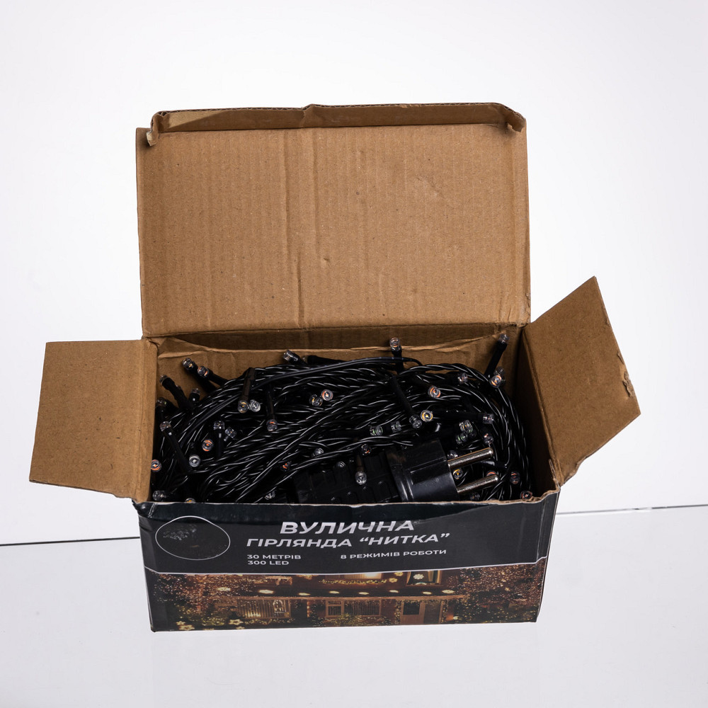 Гірлянда Нитка вулична 30 (м) 300 LED чорний провід Мультиколір CF300L30MBML Київ - фото 5