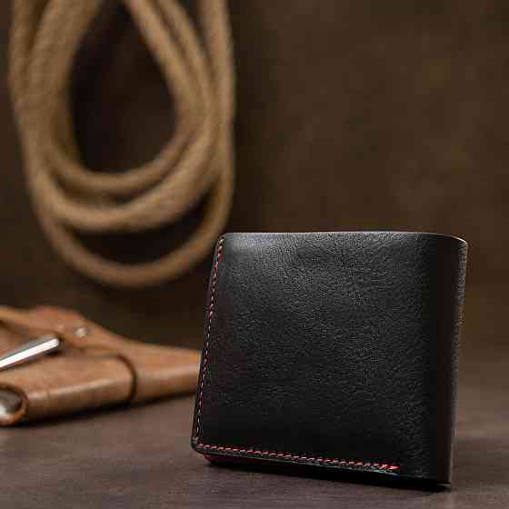 Кожаное стильное портмоне GRANDE PELLE 11551 Черный Киев