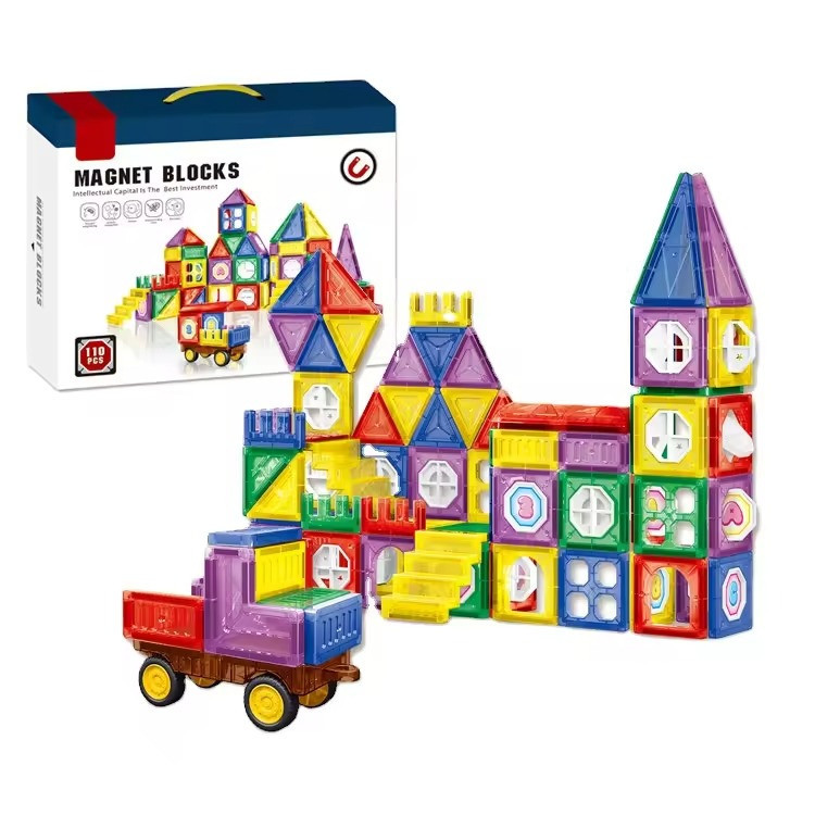 Конструктор магнітний для хлопчиків і дівчаток різнокольоровий на 110 деталей Київ - фото 2