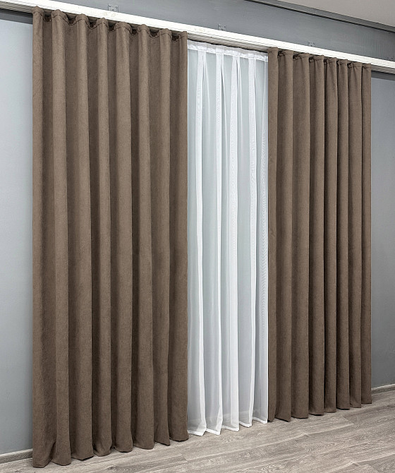 Комплект готовых штор VR-Textil Микровелюр SPARTA № 1036ш Мокко 200х290 см 2 шт (32-292) Киев - изображение 4