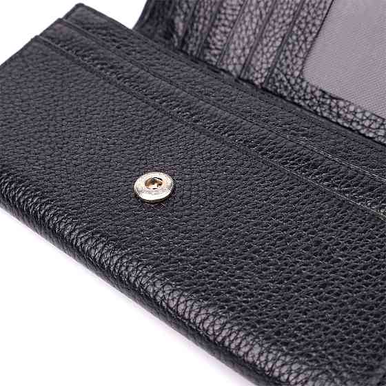 Класичний жіночий гаманець з натуральної шкіри Чорний (CANPELLINI) Київ