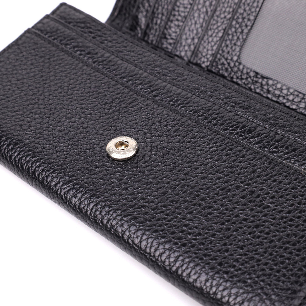 Класичний жіночий гаманець з натуральної шкіри Чорний (CANPELLINI) Київ - фото 3