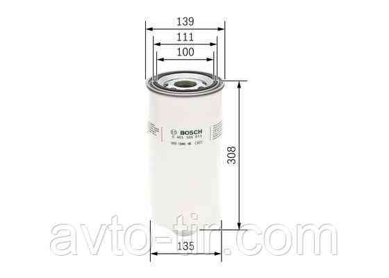 Фильтр масляный двигателя DAF 85CF,95XF (вир-ник BOSCH) W13145/6 1310901 13109011 5021107419 10151830 Луцк