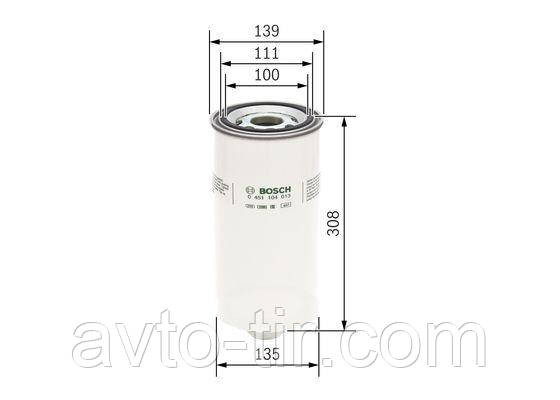 Фильтр масляный двигателя DAF 85CF,95XF (вир-ник BOSCH) W13145/6 1310901 13109011 5021107419 10151830 Луцк - изображение 2