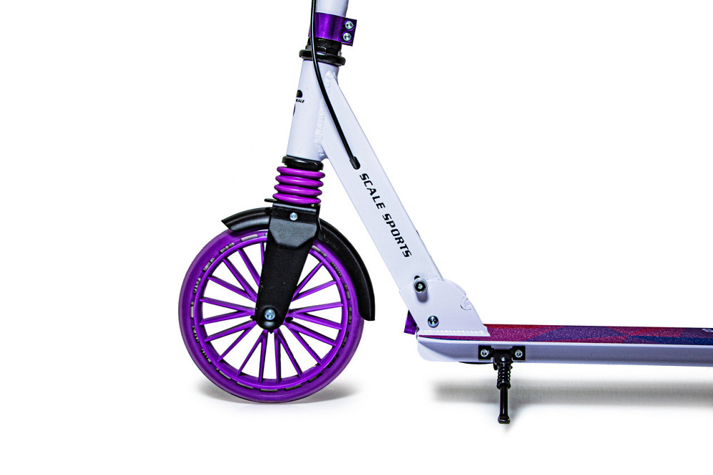 Дитячий самокат Scale Sports SS-23 + ліхтарик + дзвіночок. Дискове гальмо. Передній амортизатор. Фіол Одеса - фото 5