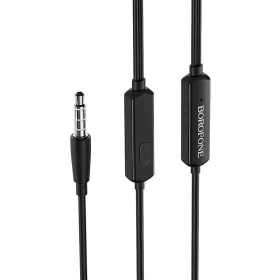 Наушники проводные BOROFONE BM39 Refined chant универсальные с микрофоном, цвет черный BM39B Одесса