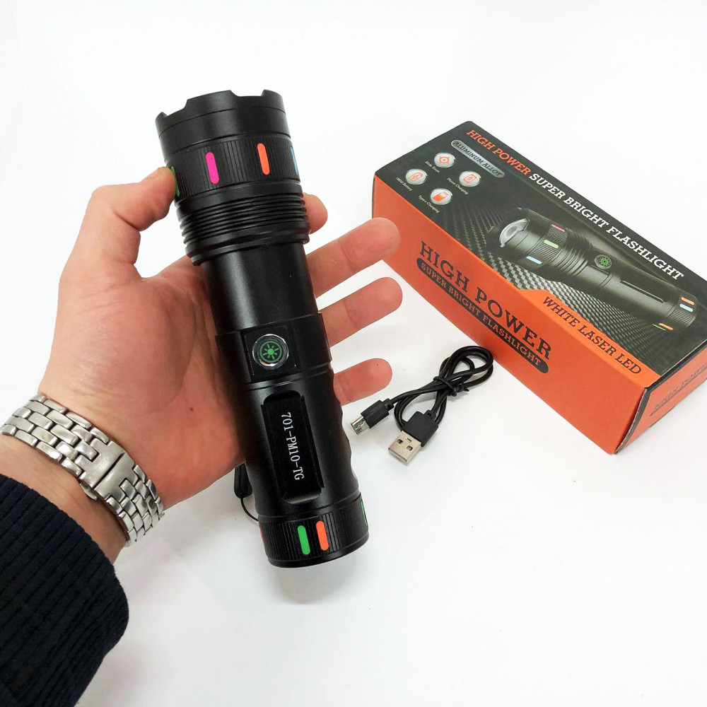 Фонарь ручной с функцией зарядки 701-PM10-TG, Профессиональный тактический фонарик EF-48 Киев - изображение 3