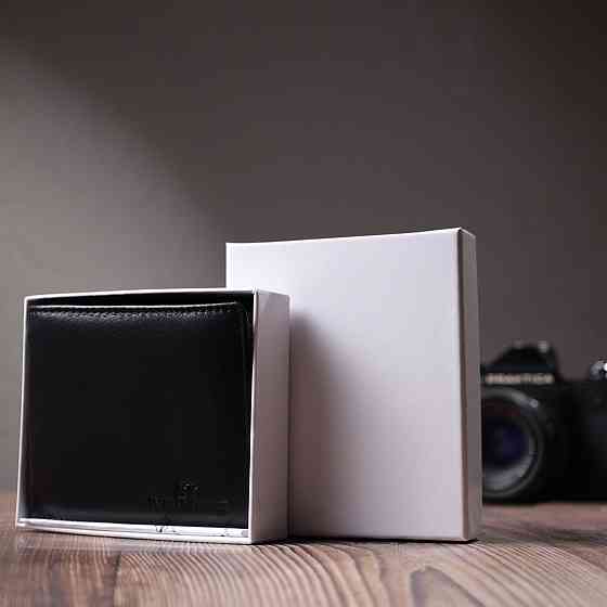 Чоловіче портмоне з натуральної шкіри Чорний (ST Leather) Київ