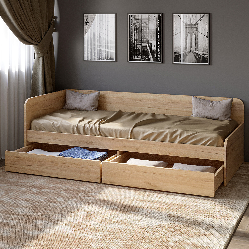 Ящики выдвижные 2 штуки Эверест для Кровати Соната-800 (к-кт) дуб крафт золотой (DTM-2674) Львов - изображение 3