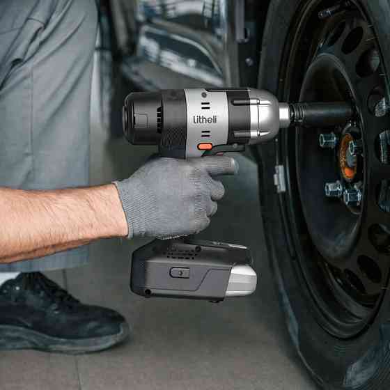 Акумуляторний ударний гайковерт Litheli щітковий, живлення від павербанку (УМБ Litheli Power Bank 20000 mAh, 45 W, 2А в комплекті) Київ