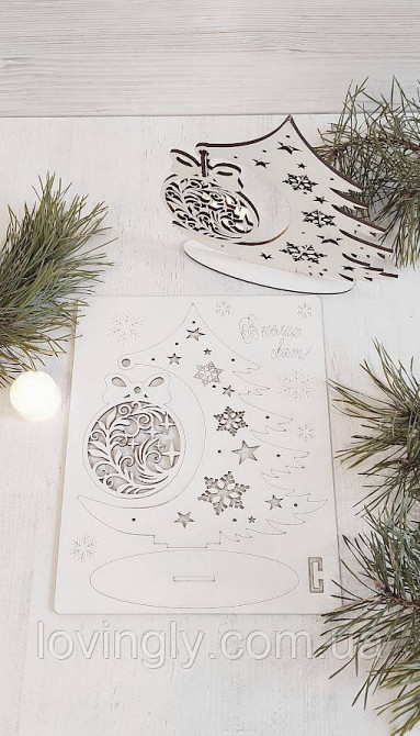 Новогодняя открытка 3D пазл Настольная елка. Ирпень - изображение 4