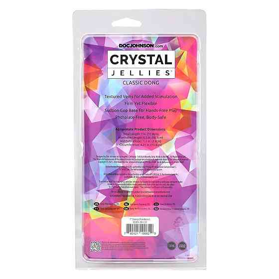 Дилдо Doc Johnson Crystal Jellies - 7 Inch Сlassic Dong - Rainbow Sex Aura Київ