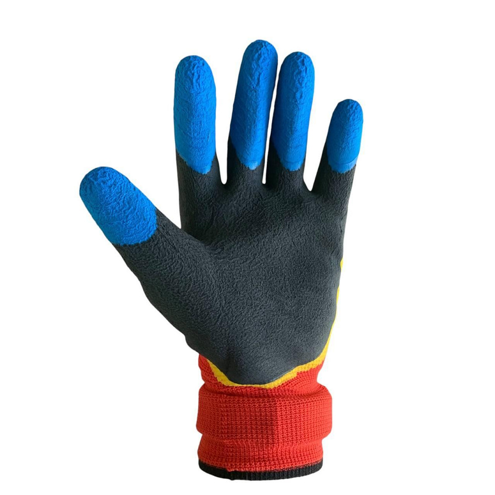 Робочі рукавички з обливом 300 різнокольорові — міцні захисні перчатки для господарських і будівельних робіт Харків - фото 8