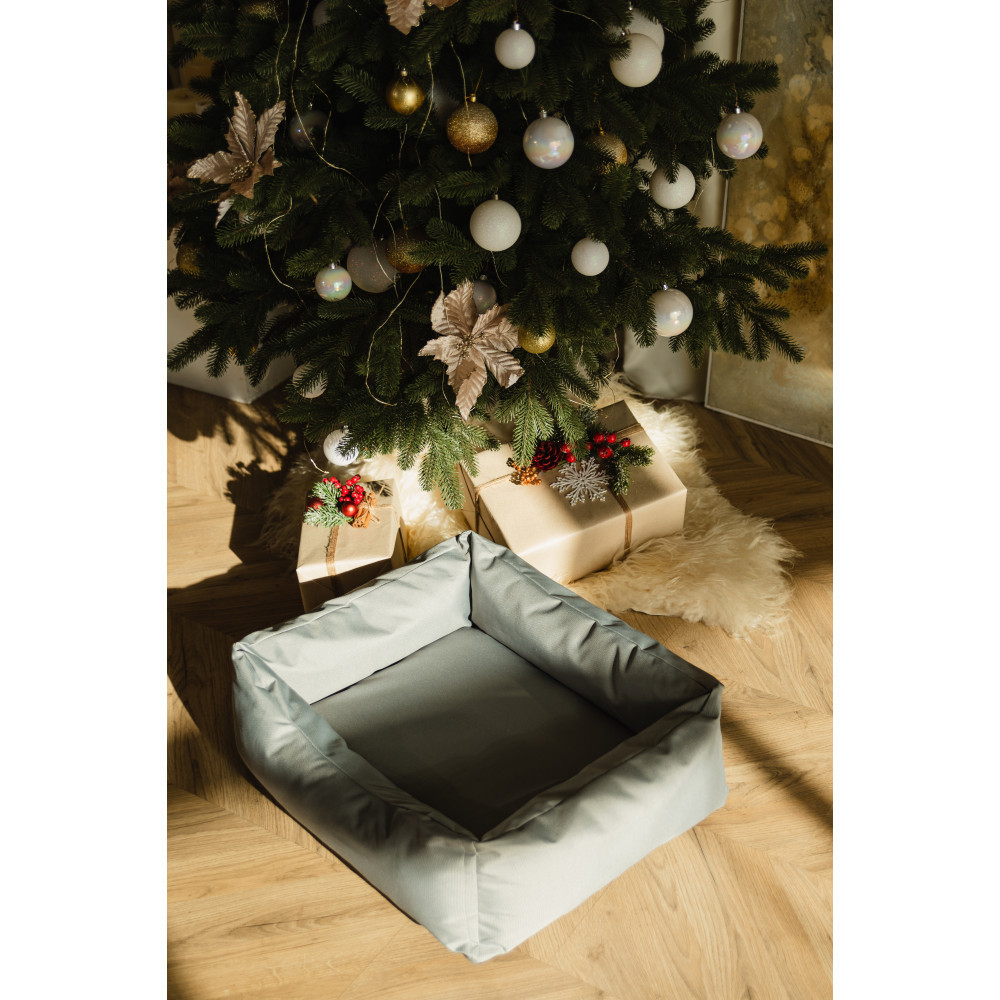 Водовідштовхувальний лежак зі знімним чохлом і двобічною хутряною подушкою Incor Сірий S (50/40/18) Київ - фото 9