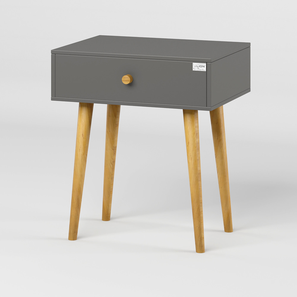Тумба приліжкова LION Хьюге-4 Антрацит (LION-041011) ТОП Львів - фото 2