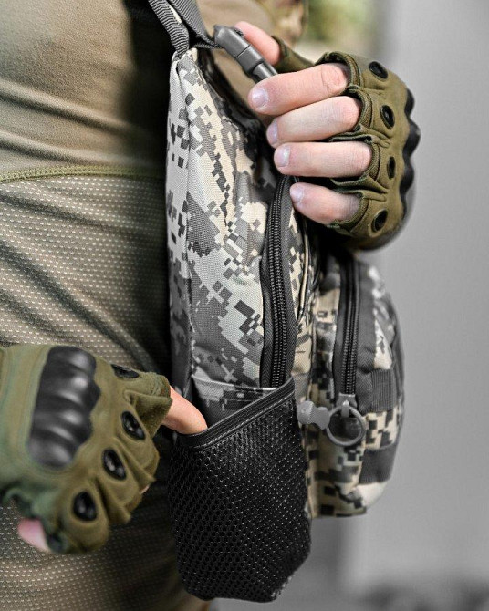 Армейська нагрудна сумка-рюкзак з USB-портом захисник NATO ДЛ7539 Одеса - фото 4