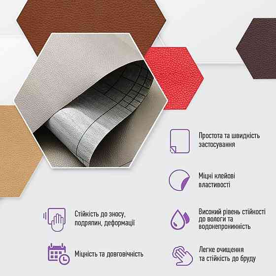 Самоклеющая экокожа в рулоне 1.37х1м х 0.5мм Светло-серый SW-00001373 Днепр