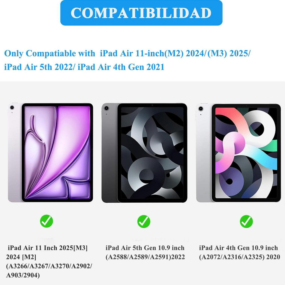 Чехол-клавиатура для iPad Air A2902/A2903/A2904 11 дюймов черный съемная Bluetooth клавиатура защитный кейс Киев - изображение 8