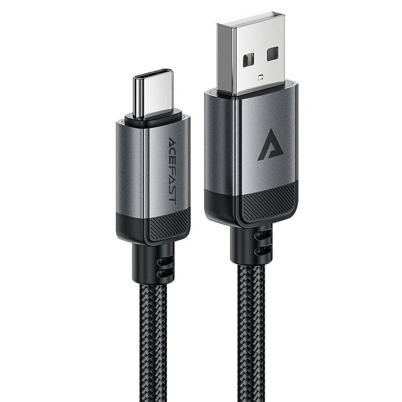 Кабель ACEFAST C20-04 USB-A to USB-C aluminum alloy charging data cable Black Одеса - фото 1