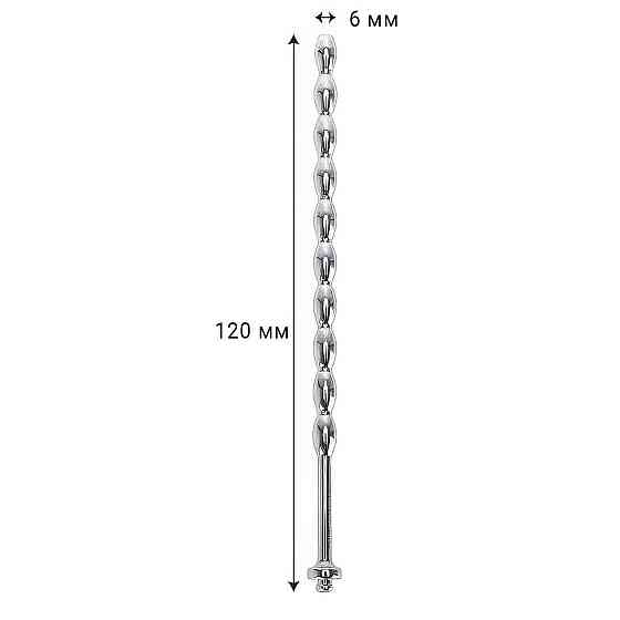 Уретральний стимулятор металевий Straight Rod 120x6 мм Сріблястий Вінниця