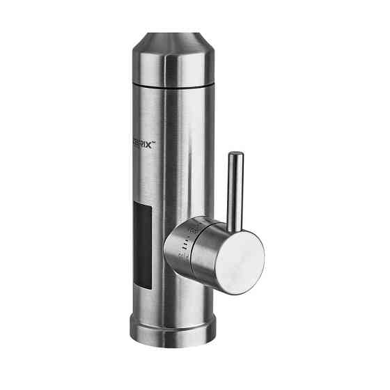 Водонагрівач 3,3 kW проточний, нержавіюча сталь, з індикатором температури, рефлекторний вилив, на мийку ZERIX ELW35-EF (ZX5577) Київ