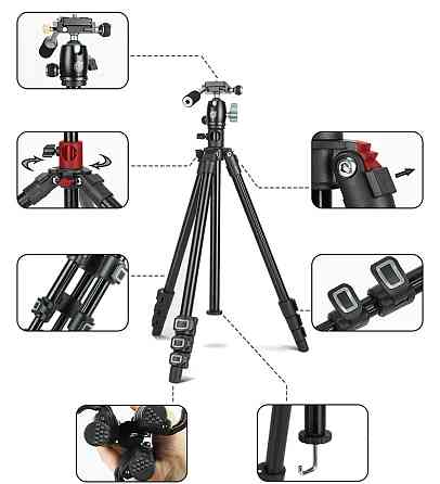 Штатив для предметної зйомки з подвійним кріпленням 49-154см QZSD Q202F Київ