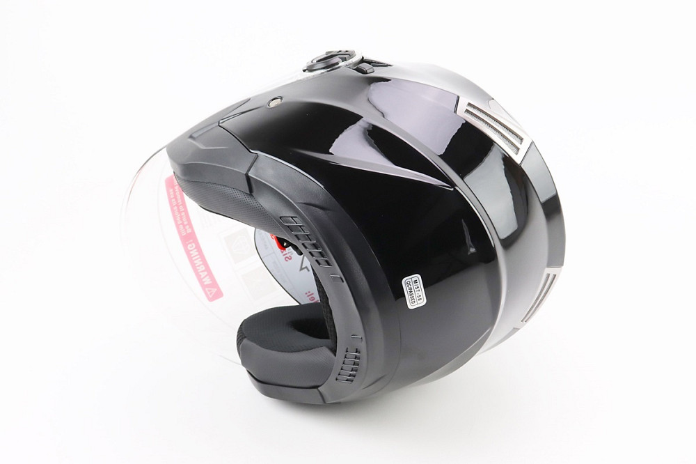 Шолом відкритий+відкидні окуляри BLD-708 М (57-58см), ЧОРНИЙ глянець Киев - изображение 3