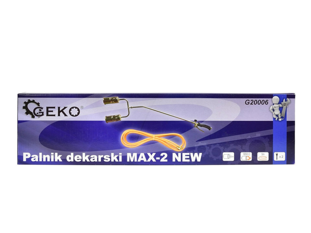 Газовий пальник покрівельних робіт "GeKo" довжиною 85см  на 2 сопла 60мм і шлангом 5,0м Київ - фото 10