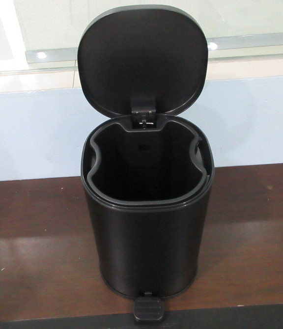 Відро для сміття з плавним закриттям овальне Zerix Prime-TC0105 Black 5л колір чорний (ZX5902) Київ - фото 4